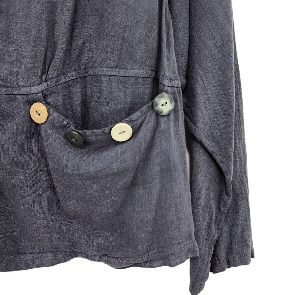 Bodil Women's Linen Relaxed Fit Button Front Jacket - 1 - Picture 4 of 9